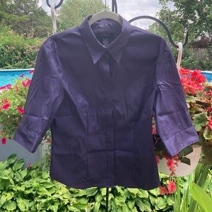 Express stretch - 13/14 purple button up short sleeve shirt